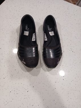 Puma Asha Alt 2 Shine Women Walking Ballet Flat Size 10 Black Synthetic Mesh